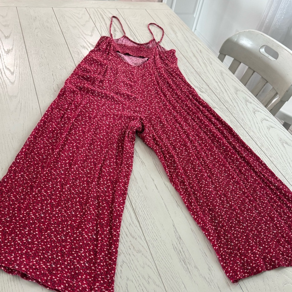 Hem & Thread Red And White Patterned Jumpsuit - image 3
